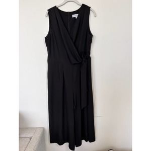 Emma and Michele Black Wrap Sleeveless Jumpsuit